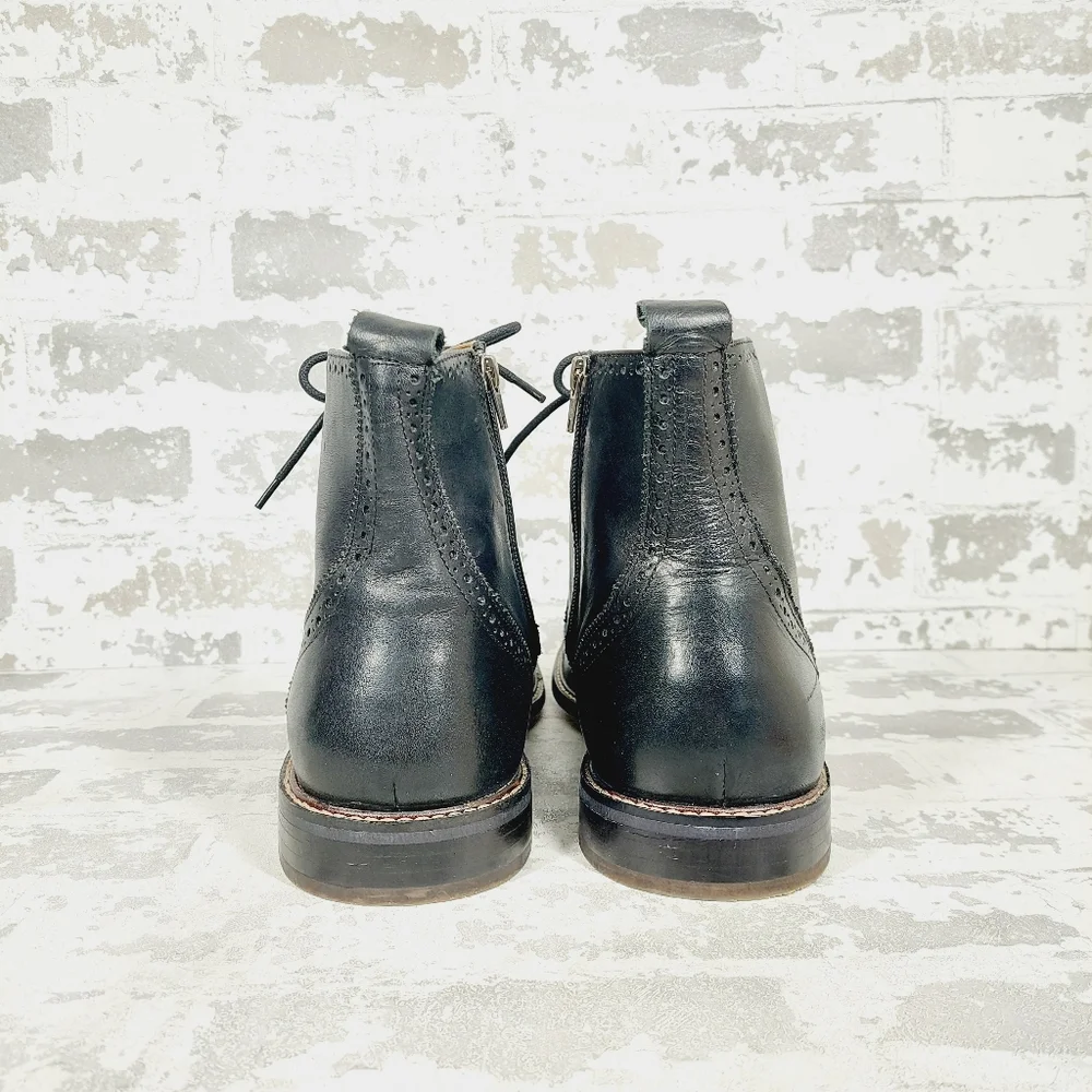NEW Thomas & Vine Men's Jarett Wingtip Ankle Boot Black/Gray F926